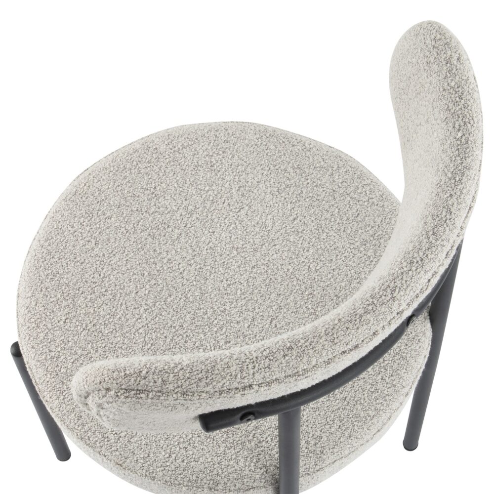 Set of 2 Mila Boucle Dining Chairs - Arctic White - Image 9