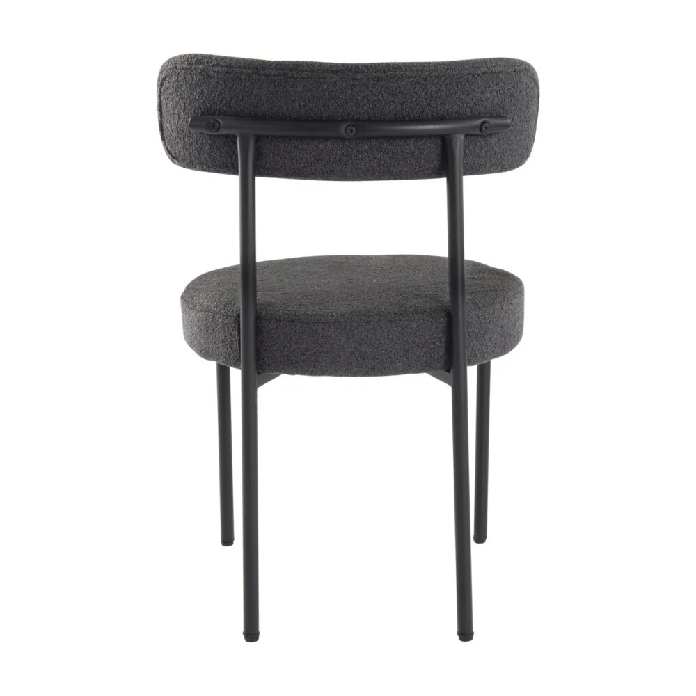 Set of 2 Mila Boucle Dining Chairs - Charcoal - Image 6