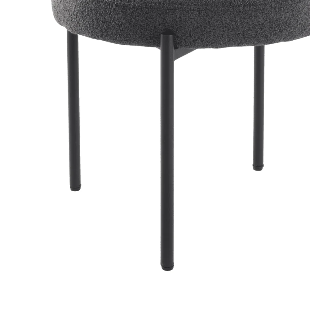 Set of 2 Mila Boucle Dining Chairs - Charcoal - Image 8