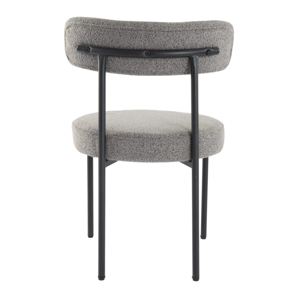 Set of 2 Mila Boucle Dining Chairs - Slate Grey - Image 6