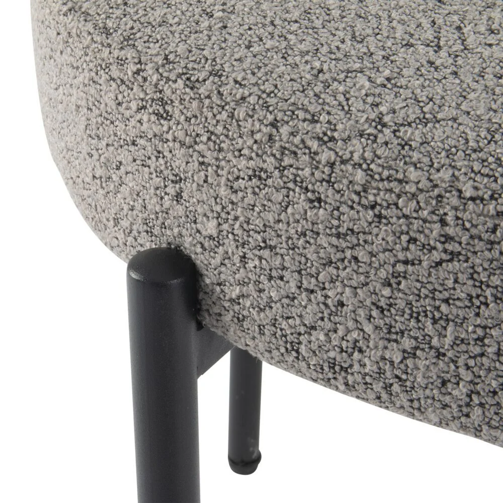 Set of 2 Mila Boucle Dining Chairs - Slate Grey - Image 8