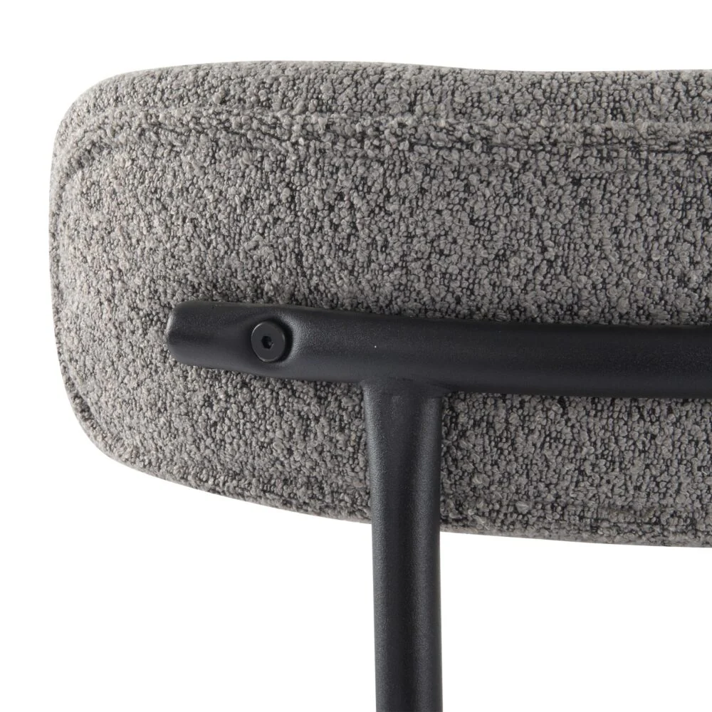 Set of 2 Mila Boucle Dining Chairs - Slate Grey - Image 9