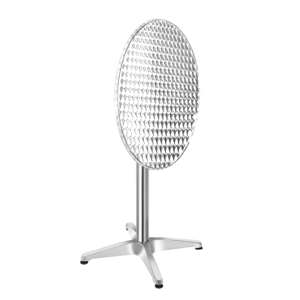 Set of 2 Outdoor Aluminium Bar Tables Round Adjustable 70-110cm - Image 4
