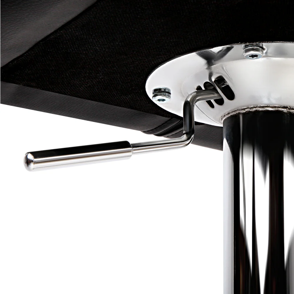 Set of 2 Preston Gas Lift Leather Bar Stools - Black & Chrome - Image 6