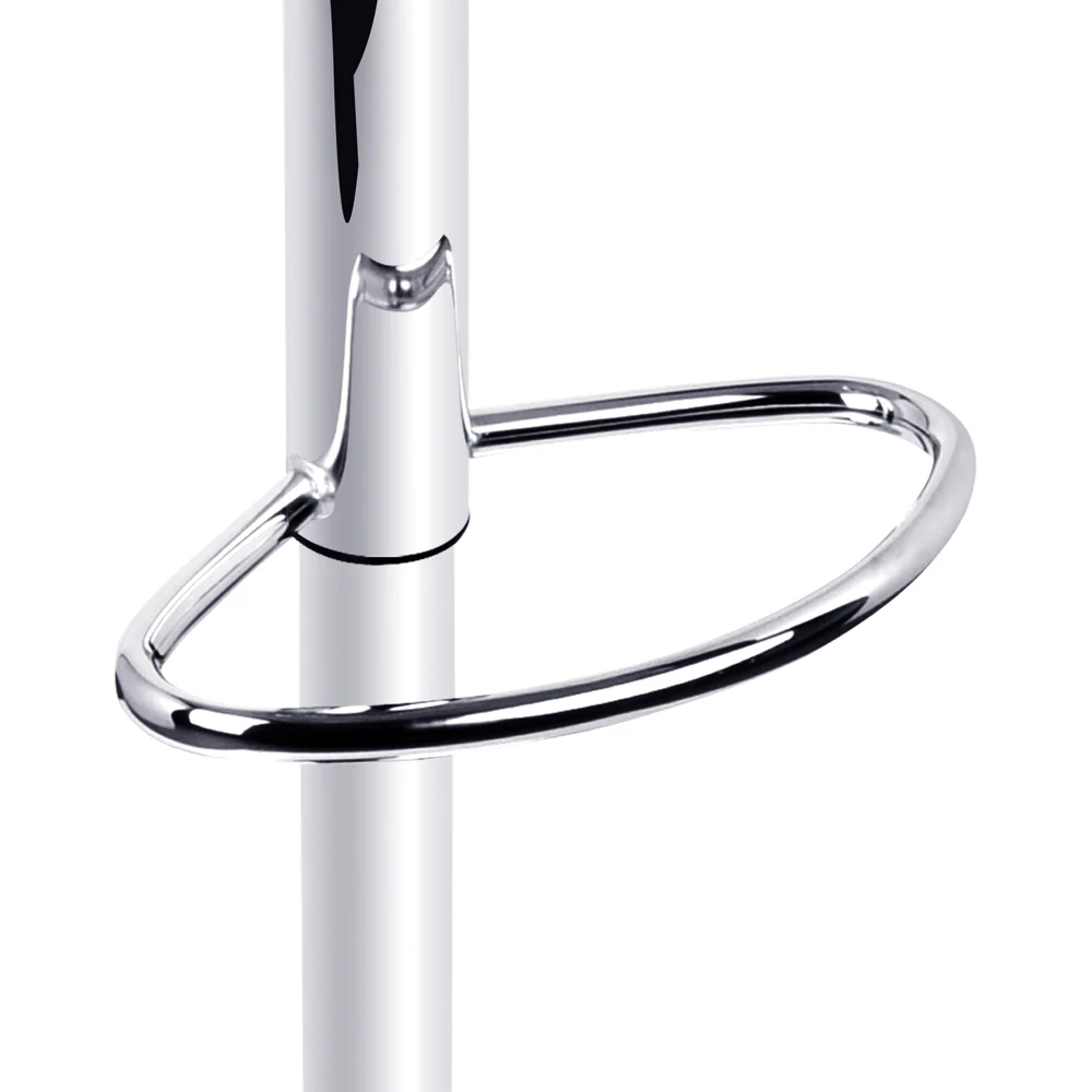 Set of 2 Preston Gas Lift Leather Bar Stools - Black & Chrome - Image 7