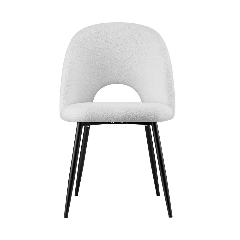 Set of 2 Sherpa Dining Chairs - White - Image 3
