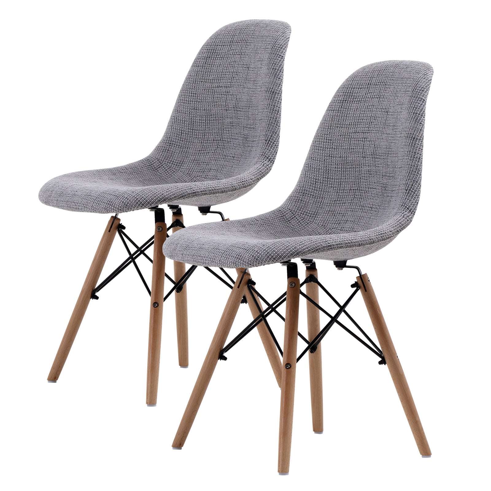 Set of 2 Sylvie Retro DSW Dining Chairs - Grey