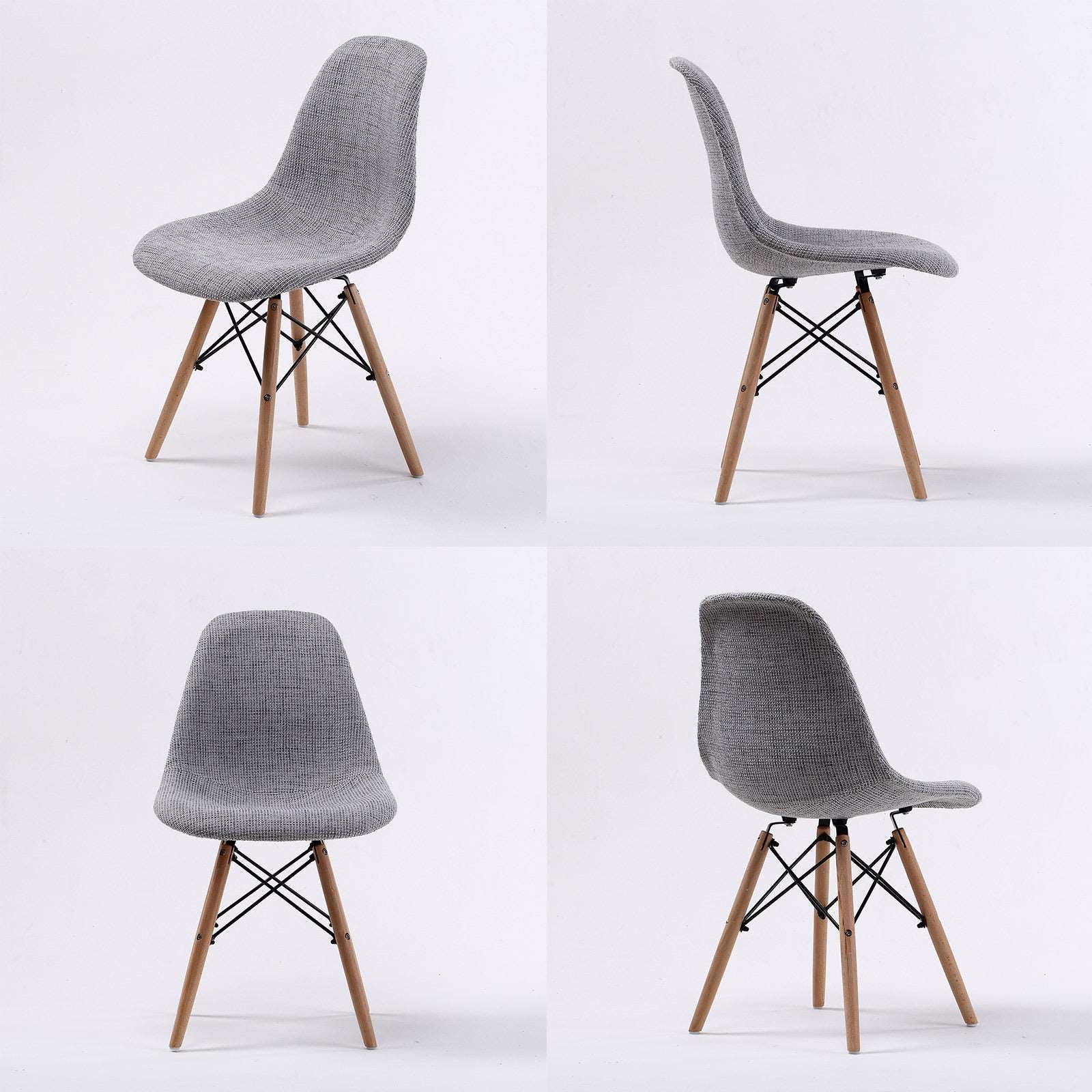 Set of 2 Sylvie Retro DSW Dining Chairs - Grey - Image 2