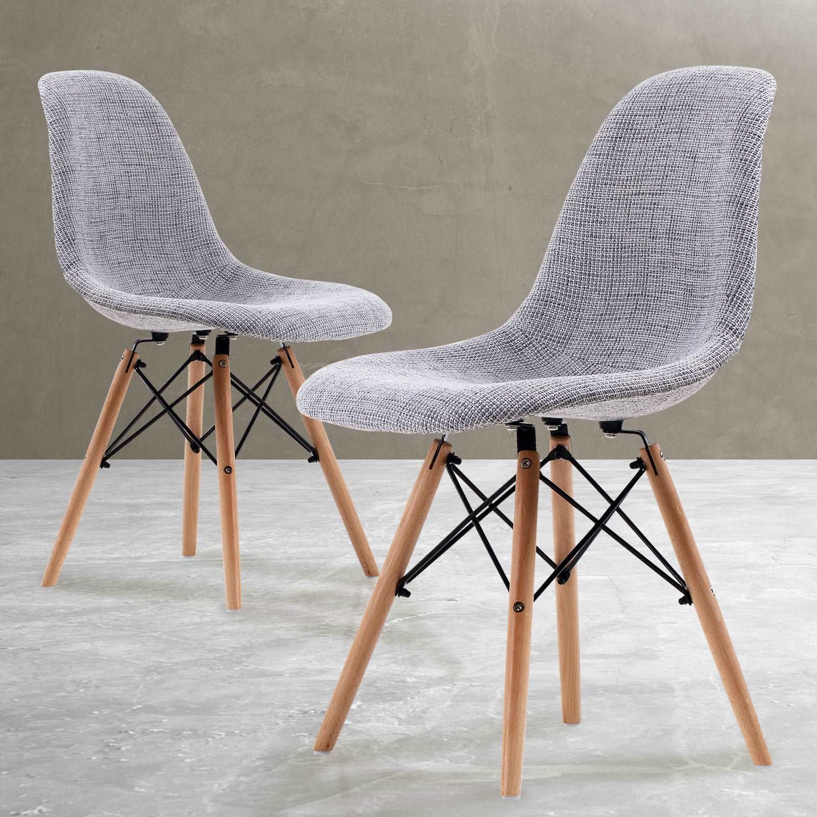 Set of 2 Sylvie Retro DSW Dining Chairs - Grey - Image 9