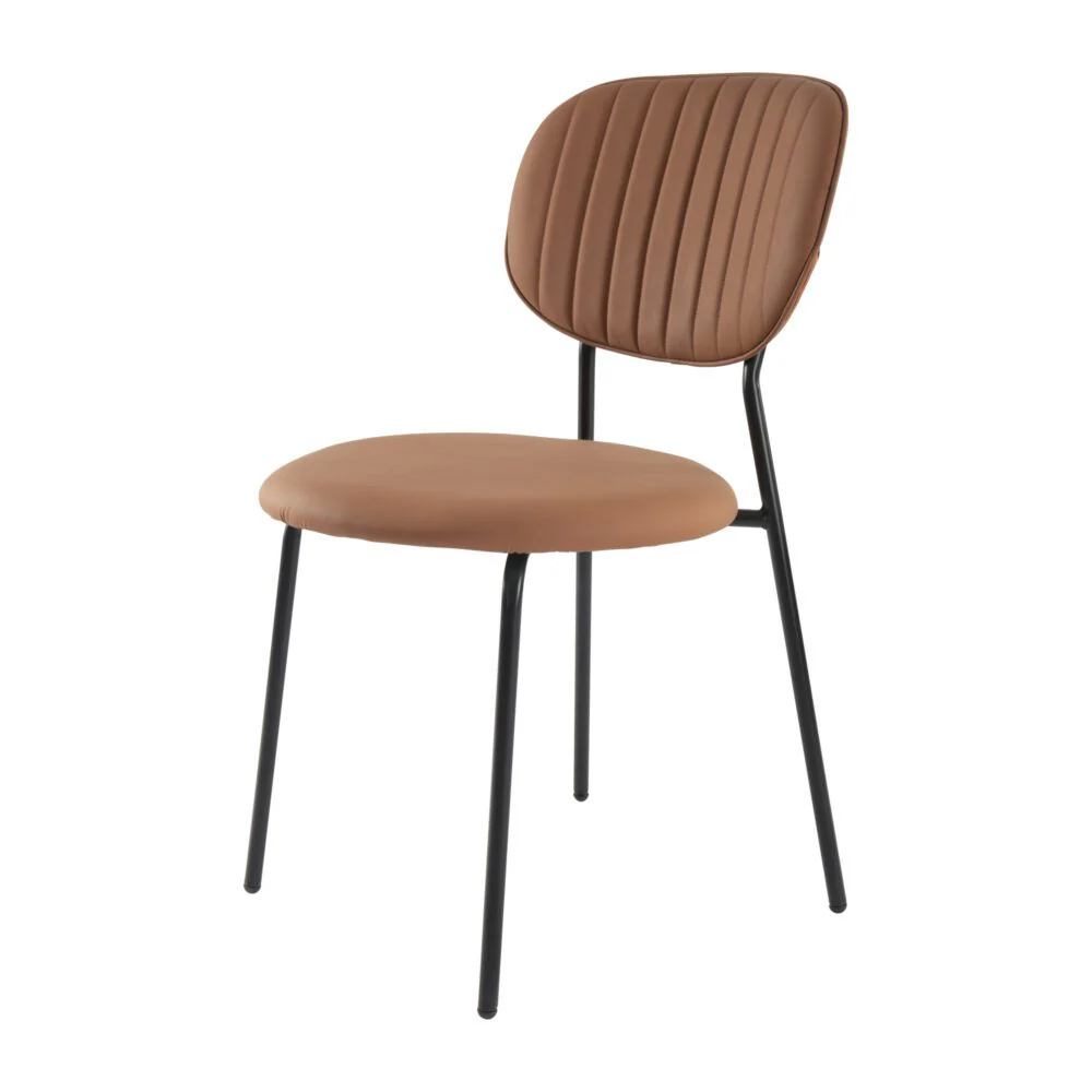 Set of 2 Tatiana Premium Leathaire Dining Chairs - Brown - Image 4