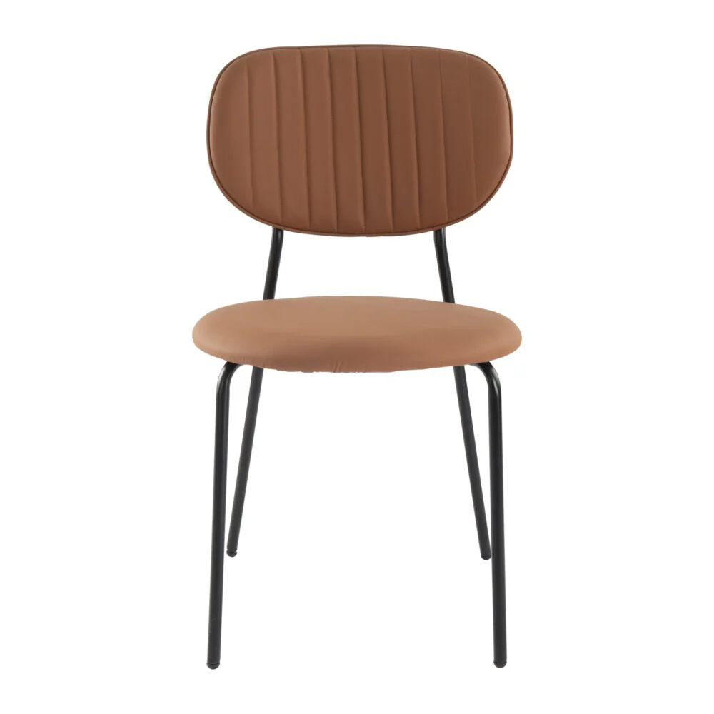 Set of 2 Tatiana Premium Leathaire Dining Chairs - Brown - Image 5