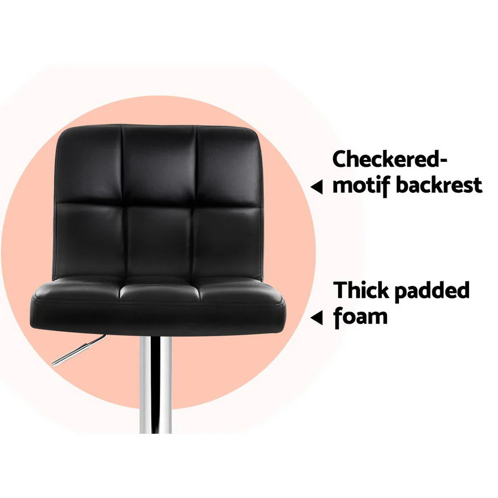 Set of 2 Vienna Gas Lift Bar Stools - Black - Image 6