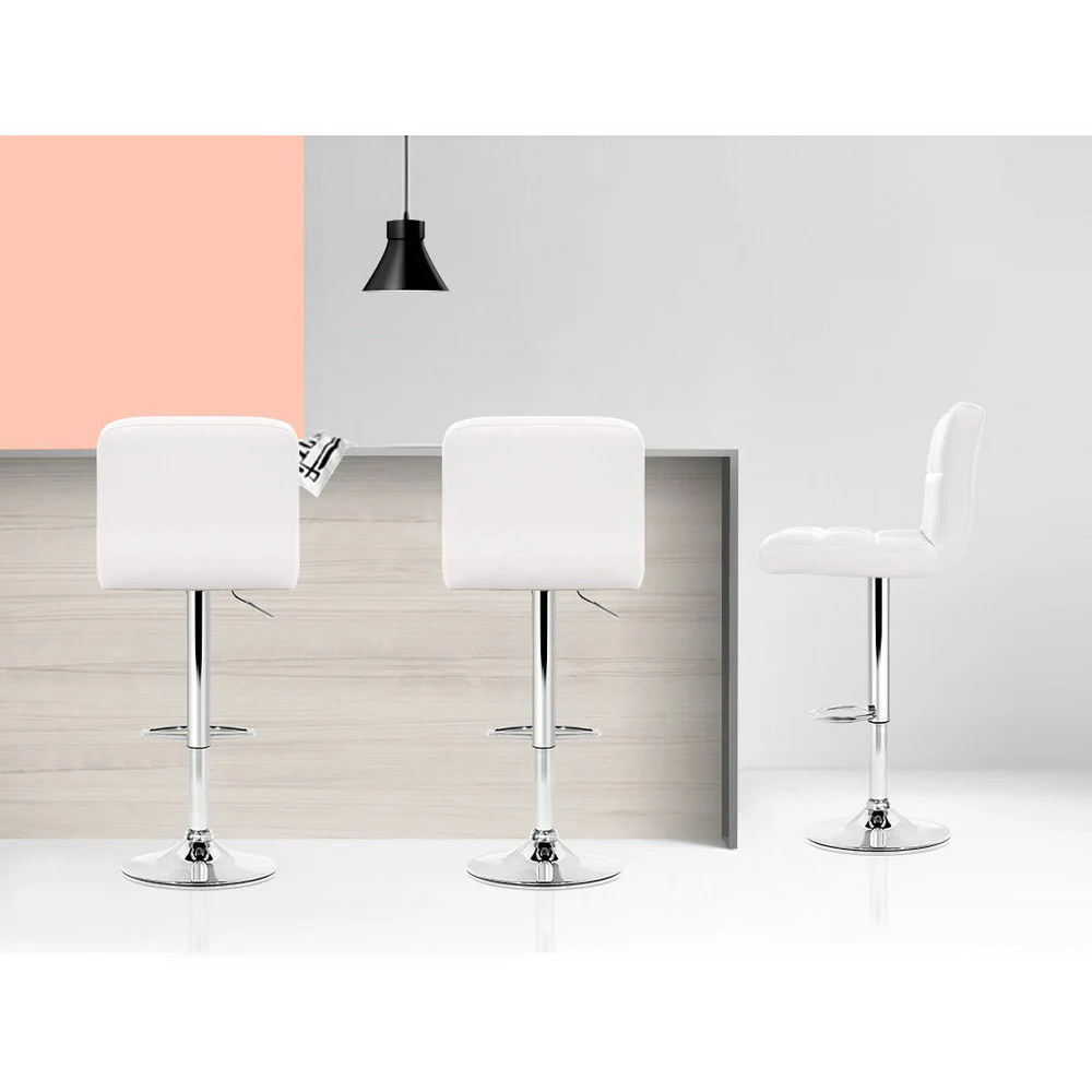 Set of 2 Vienna Gas Lift Bar Stools - White - Image 5