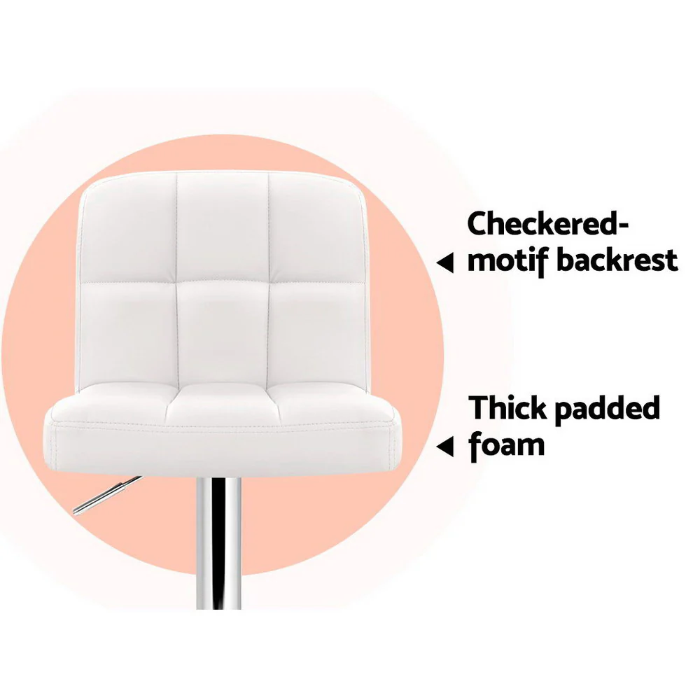Set of 2 Vienna Gas Lift Bar Stools - White - Image 6