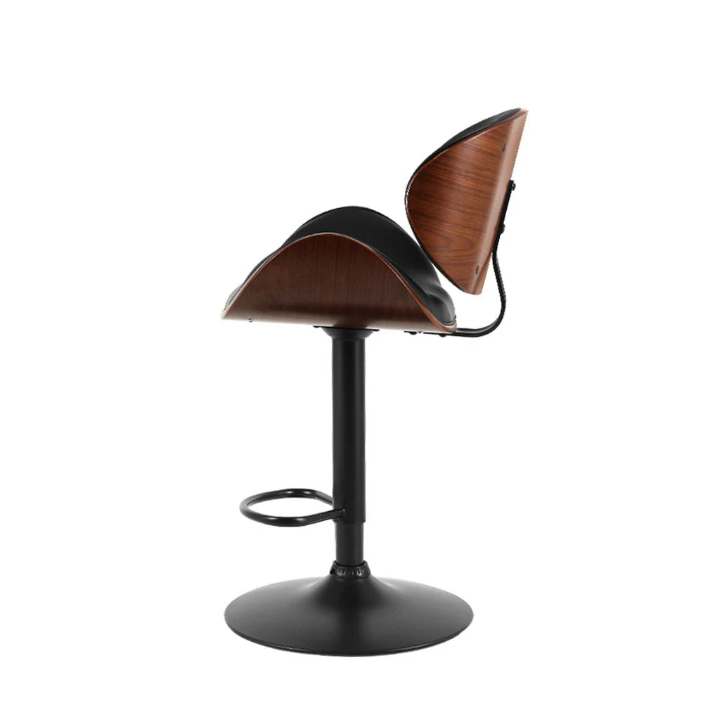 Set of 3 Joyce Wooden Gas Lift Bar Stools Black - Image 4