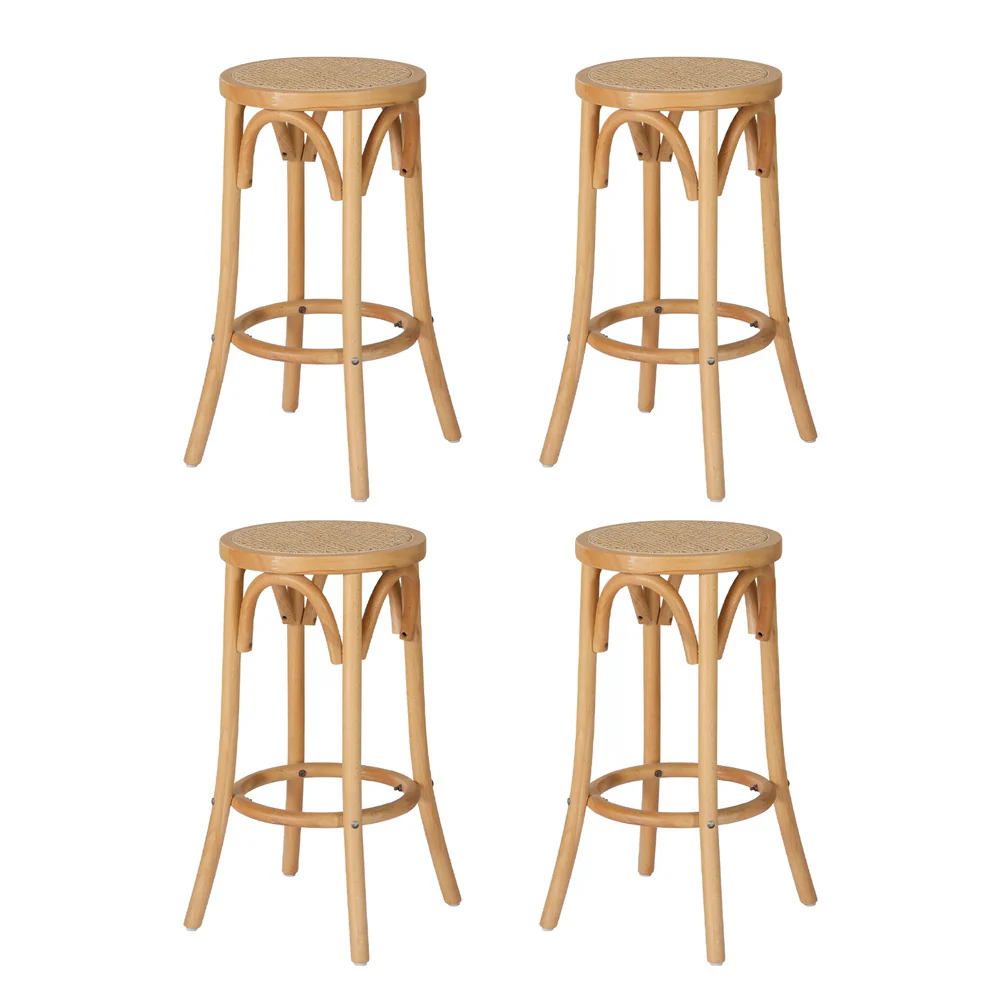 Set of 4 Apri Rattan Seat Bar Stools - Image 7