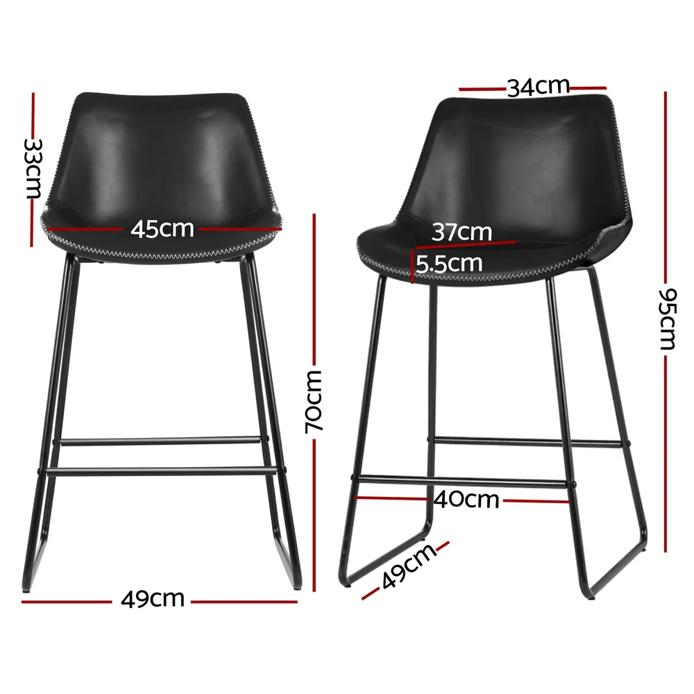 Set of 4 Archer Bar Stools - Black - Image 2