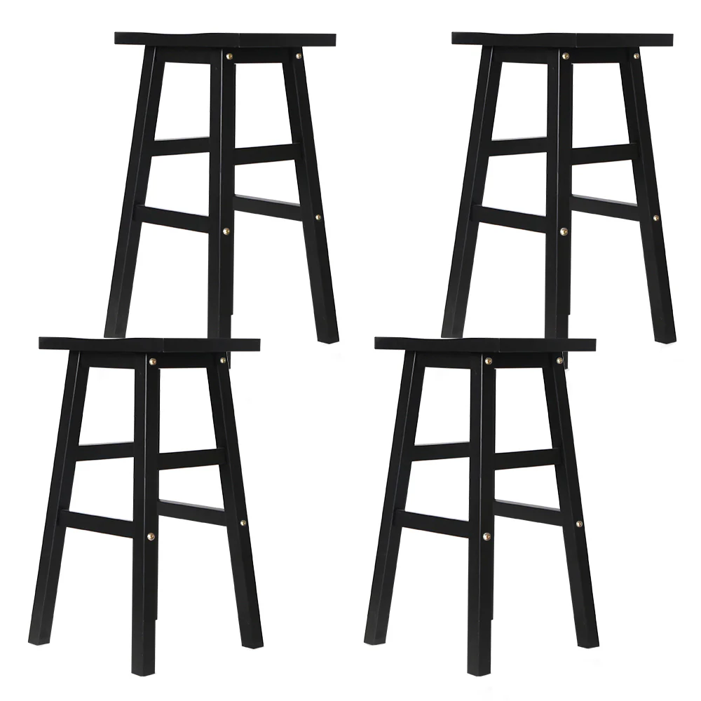 Set of 4 Arden Saddle Seat Bar Stools - Black - Image 3