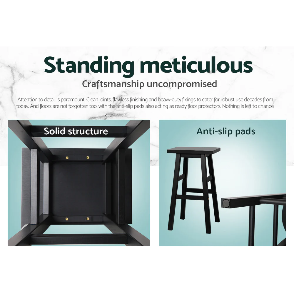 Set of 4 Arden Saddle Seat Bar Stools - Black - Image 4
