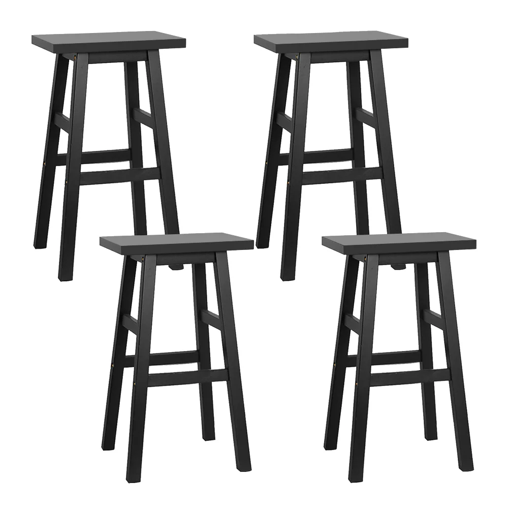 Set of 4 Arden Saddle Seat Bar Stools - Black - Image 7