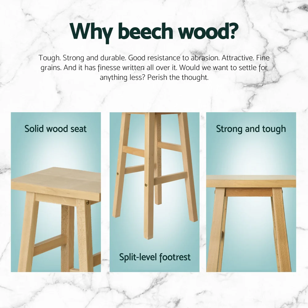 Set of 4 Arden Saddle Seat Bar Stools - Natural - Image 4