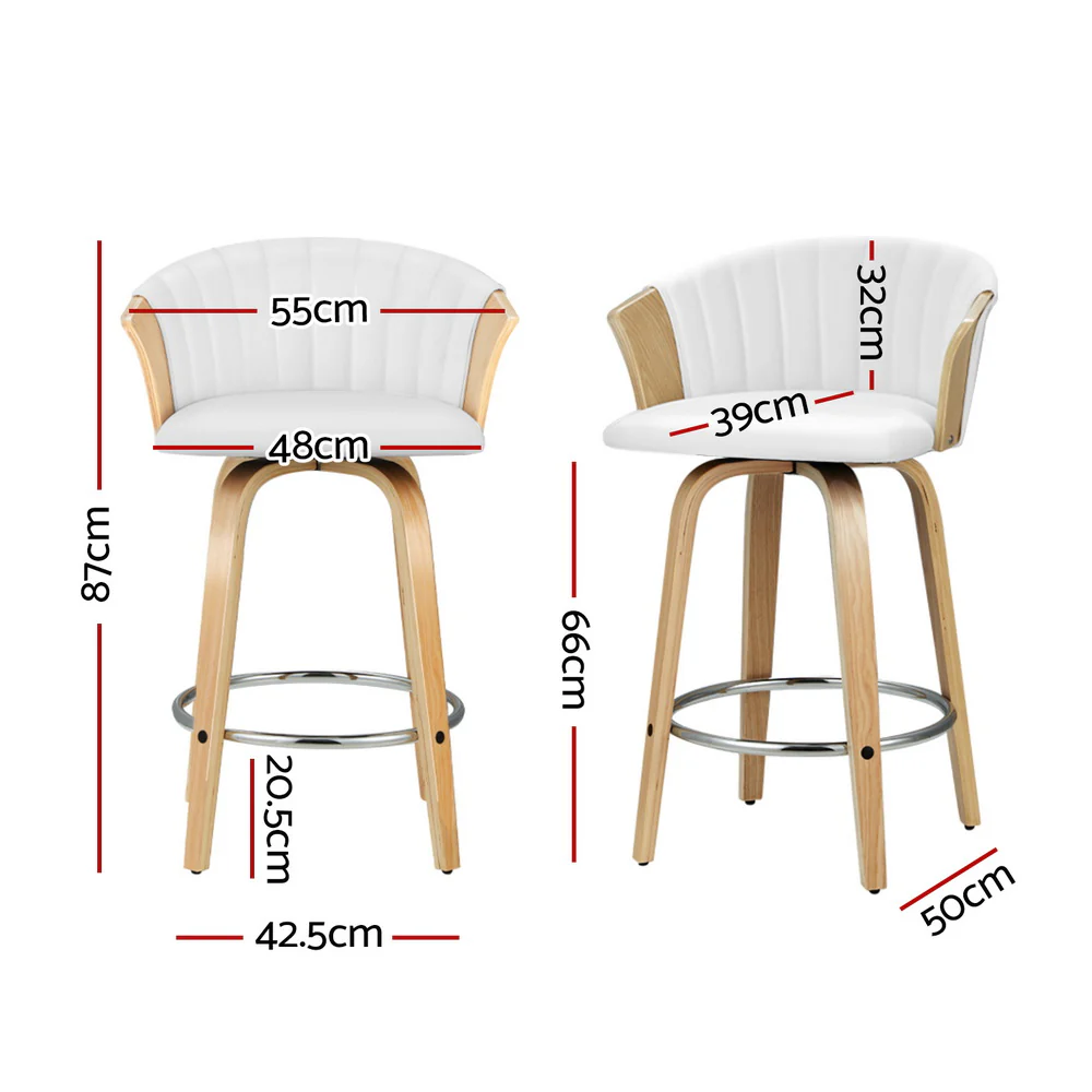 Set of 4 Astoria Bentwood Bar Stools – White - Image 2