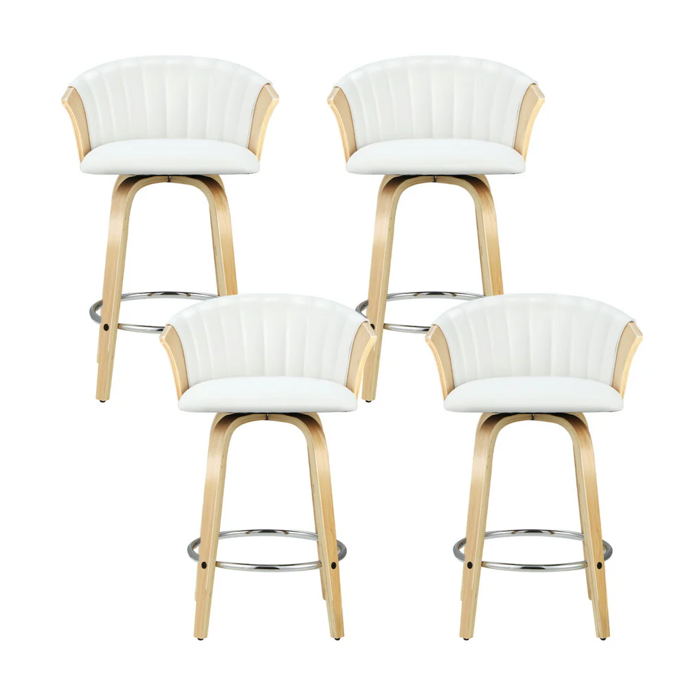 Set of 4 Astoria Bentwood Bar Stools – White - Image 3