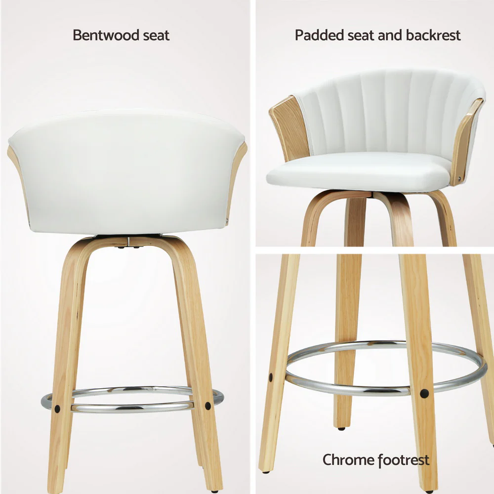 Set of 4 Astoria Bentwood Bar Stools – White - Image 4
