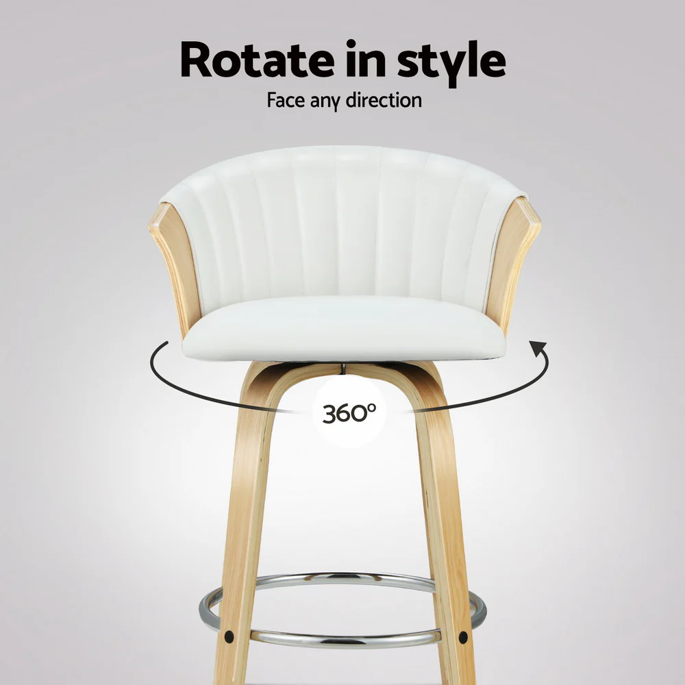 Set of 4 Astoria Bentwood Bar Stools – White - Image 6