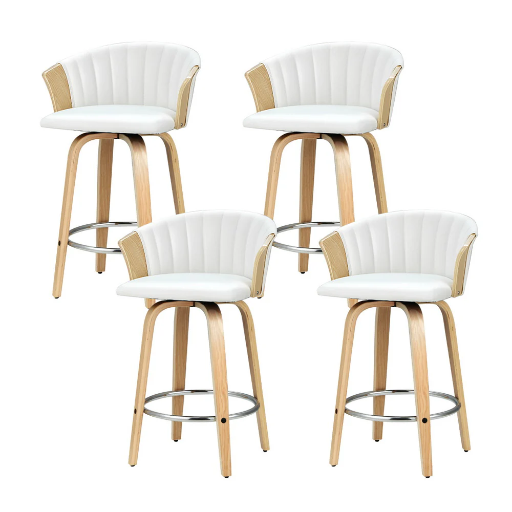 Set of 4 Astoria Bentwood Bar Stools – White - Image 7
