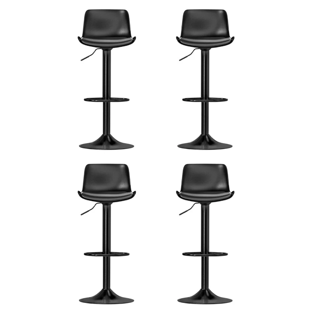 Set of 4 Aurora Gas Lift Bar Stools - Black - Image 3