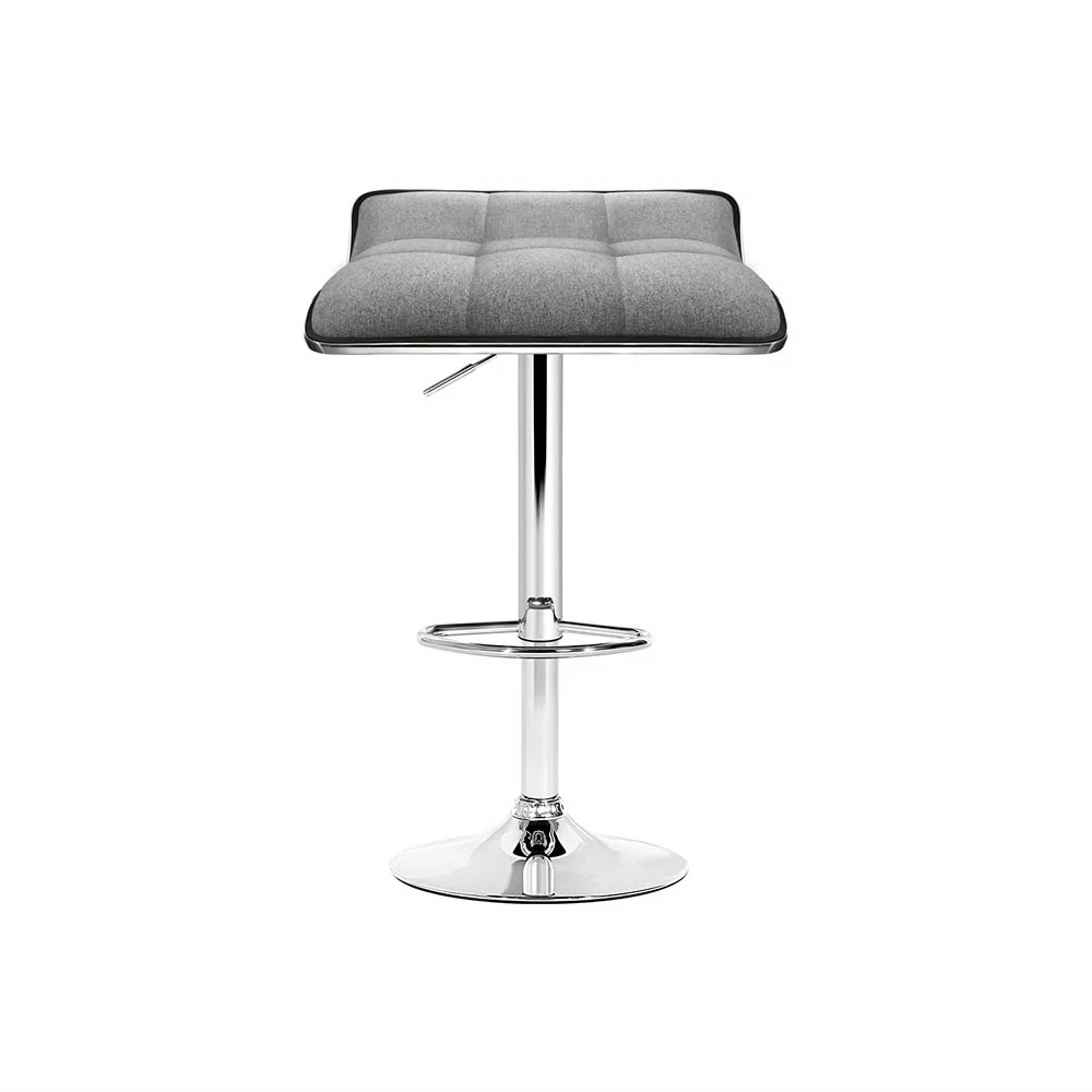 Set of 4 Avianna Swivel Bar Stools - Grey & Chrome - Image 3