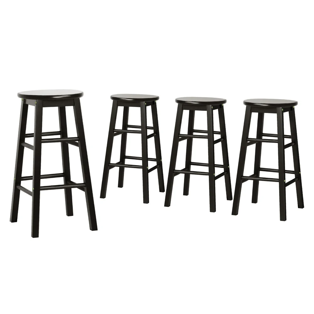 Set of 4 Callan Solid Wood Bar Stools - Black - Image 3