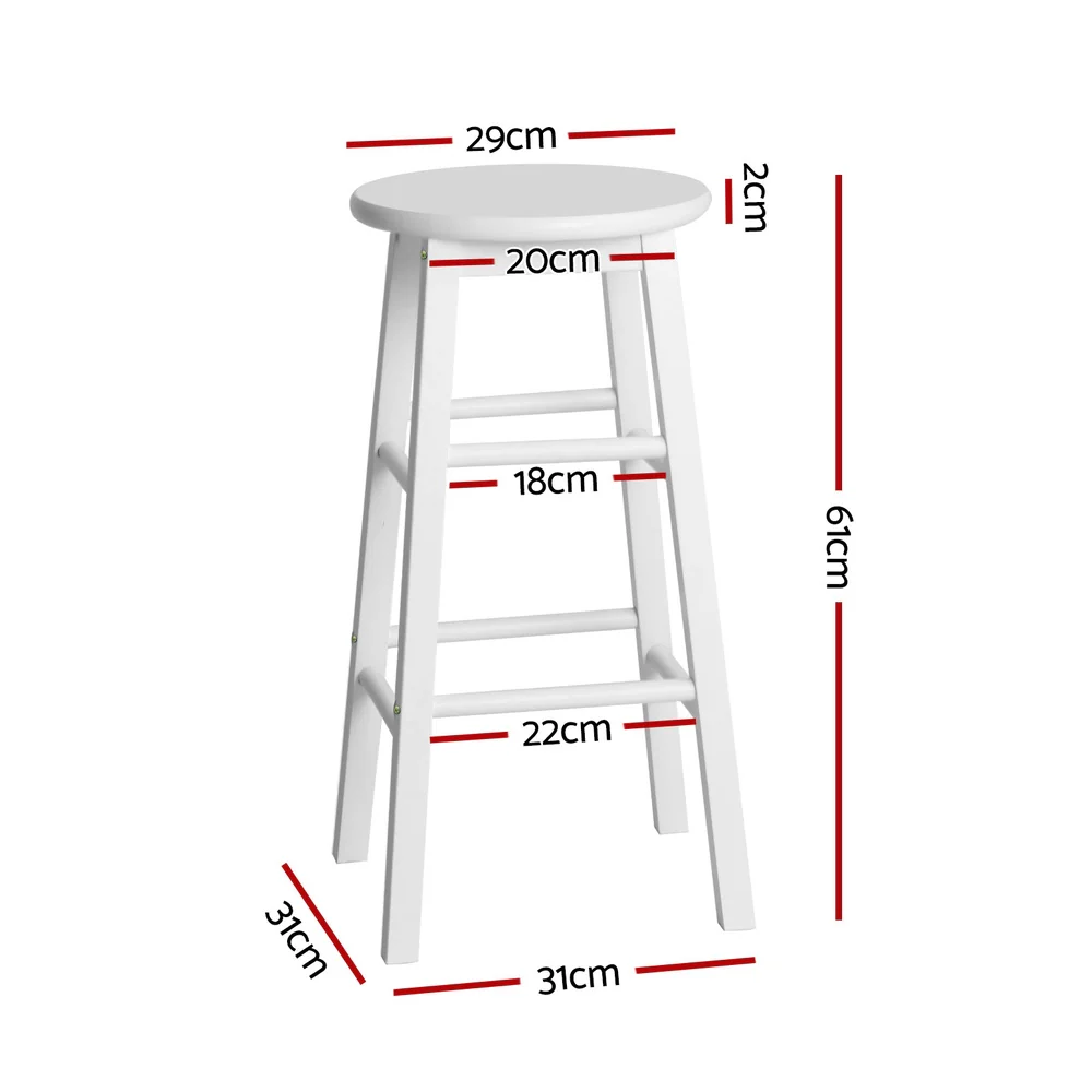 Set of 4 Callan Solid Wood Bar Stools - White - Image 2