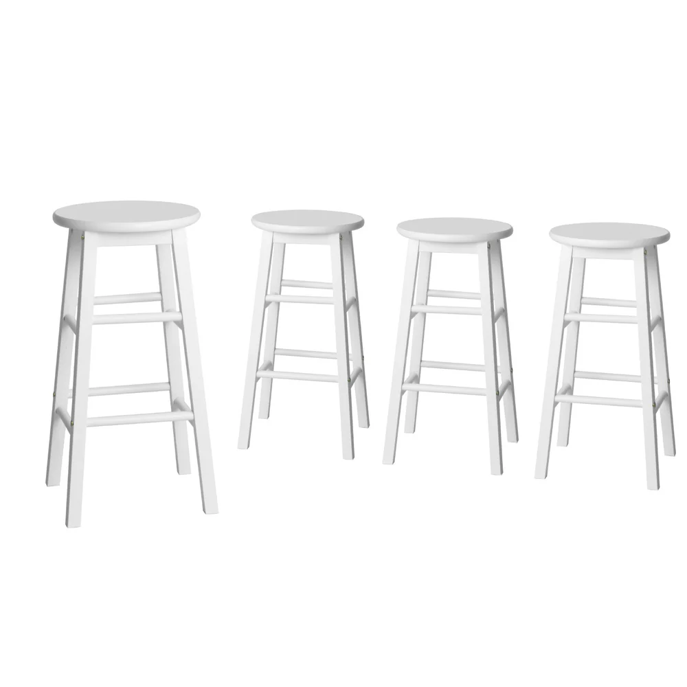Set of 4 Callan Solid Wood Bar Stools - White - Image 3