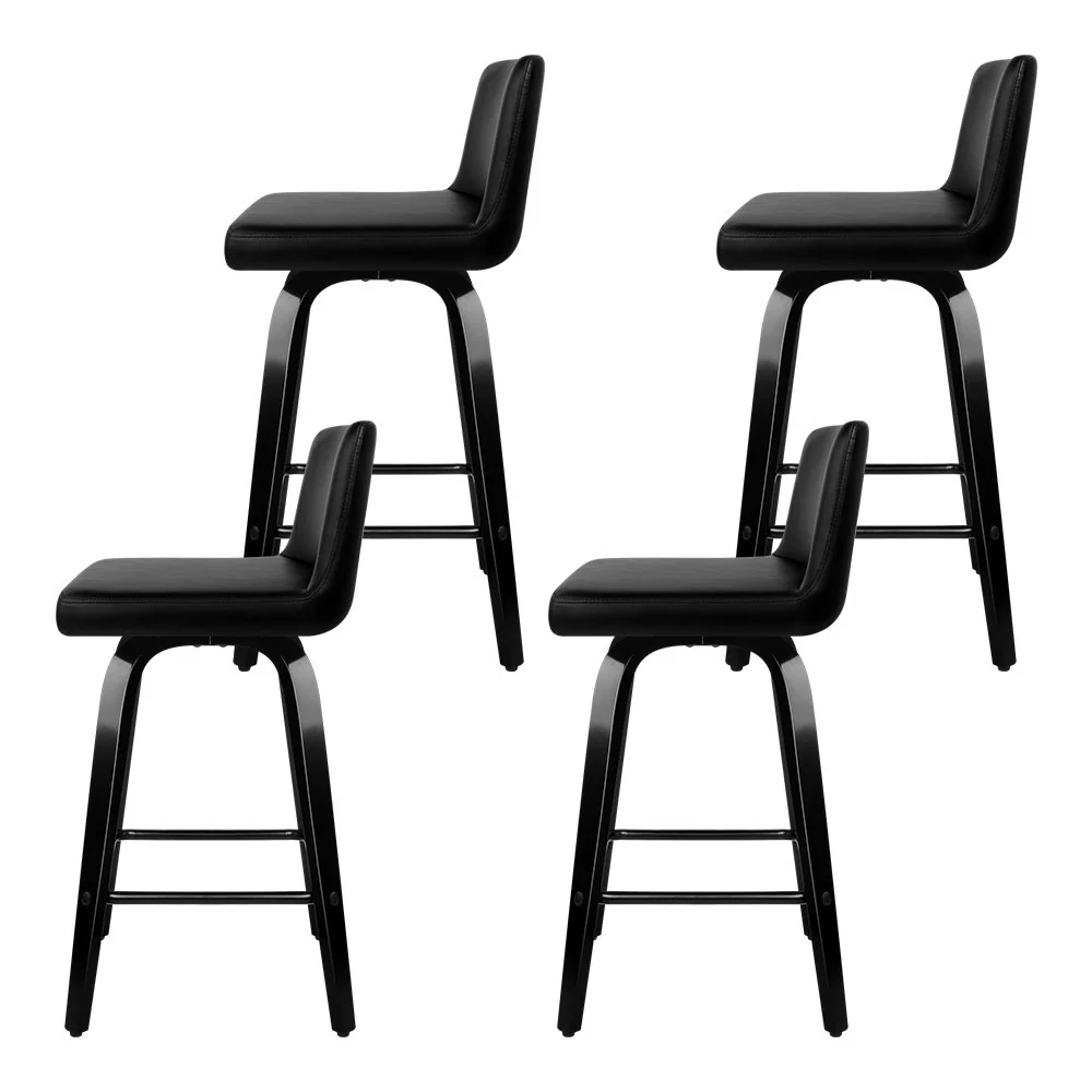 Set of 4 Carter Bentwood Bar Stools – Black - Image 3