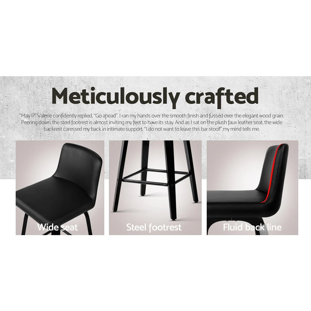 Set of 4 Carter Bentwood Bar Stools – Black - Image 5