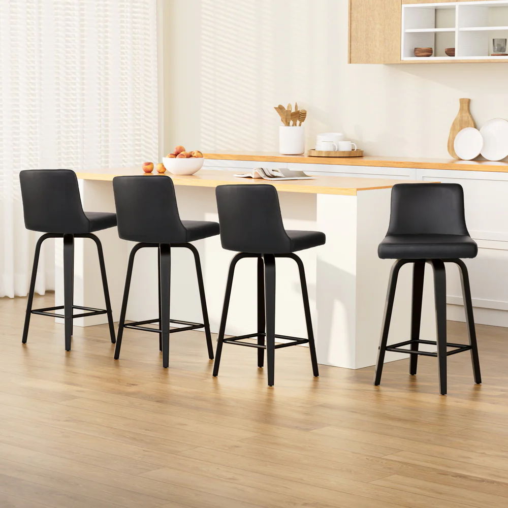 Set of 4 Carter Bentwood Bar Stools – Black - Image 7