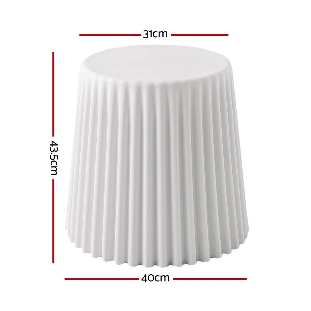 Set of 4 Cupcake Bar Stools Stackable Foot Stool White - Image 2