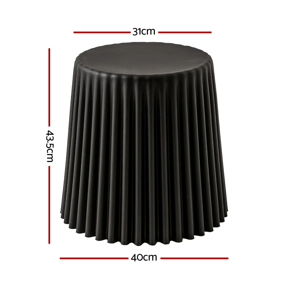 Set of 4 Cupcake Bar Stools Stackable Foot Stools Black - Image 2