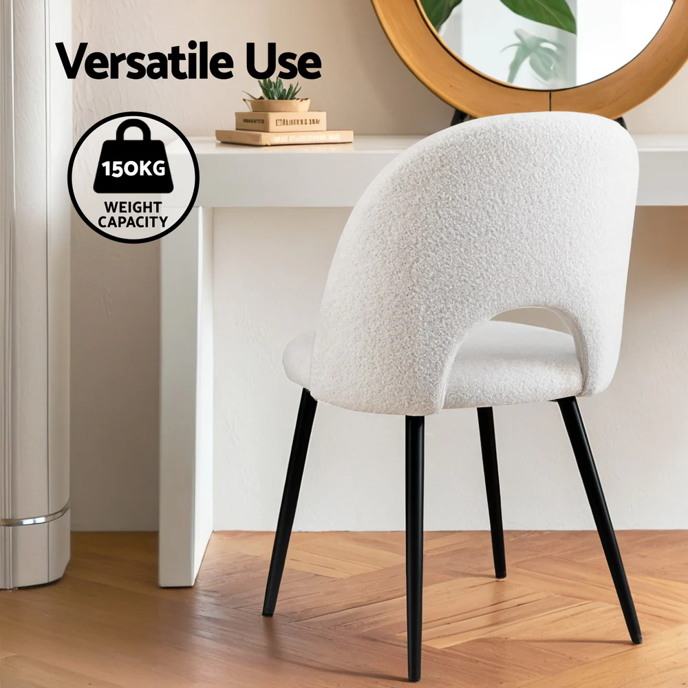 Set of 4 Dining Chair Boucle Sherpa - Image 6