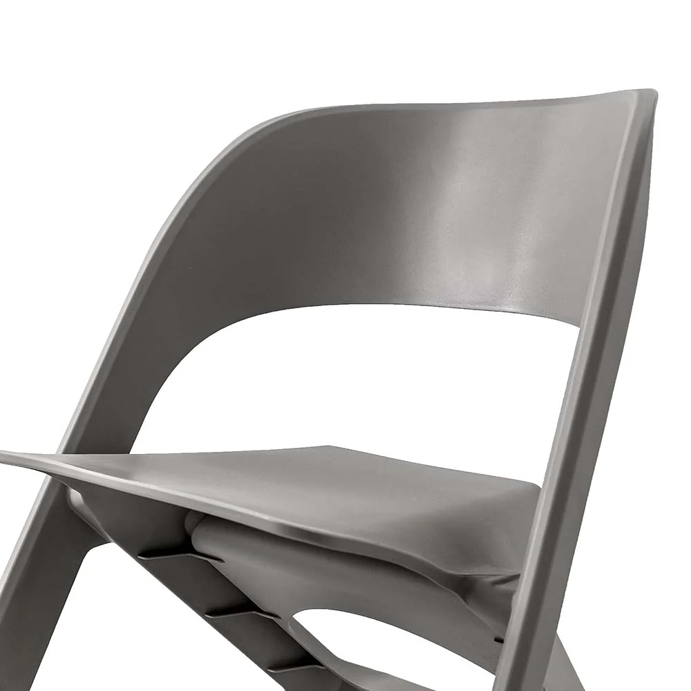 Set of 4 Dining Chairs Office Cafe Lounge Seat Stackable Plastic Leisure Chairs Grey - Image 5