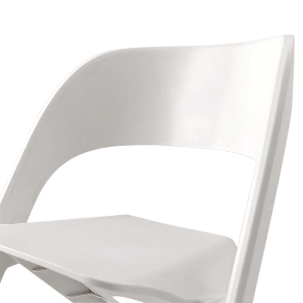 Set of 4 Dining Chairs Office Cafe Lounge Seat Stackable Plastic Leisure Chairs White - Image 5