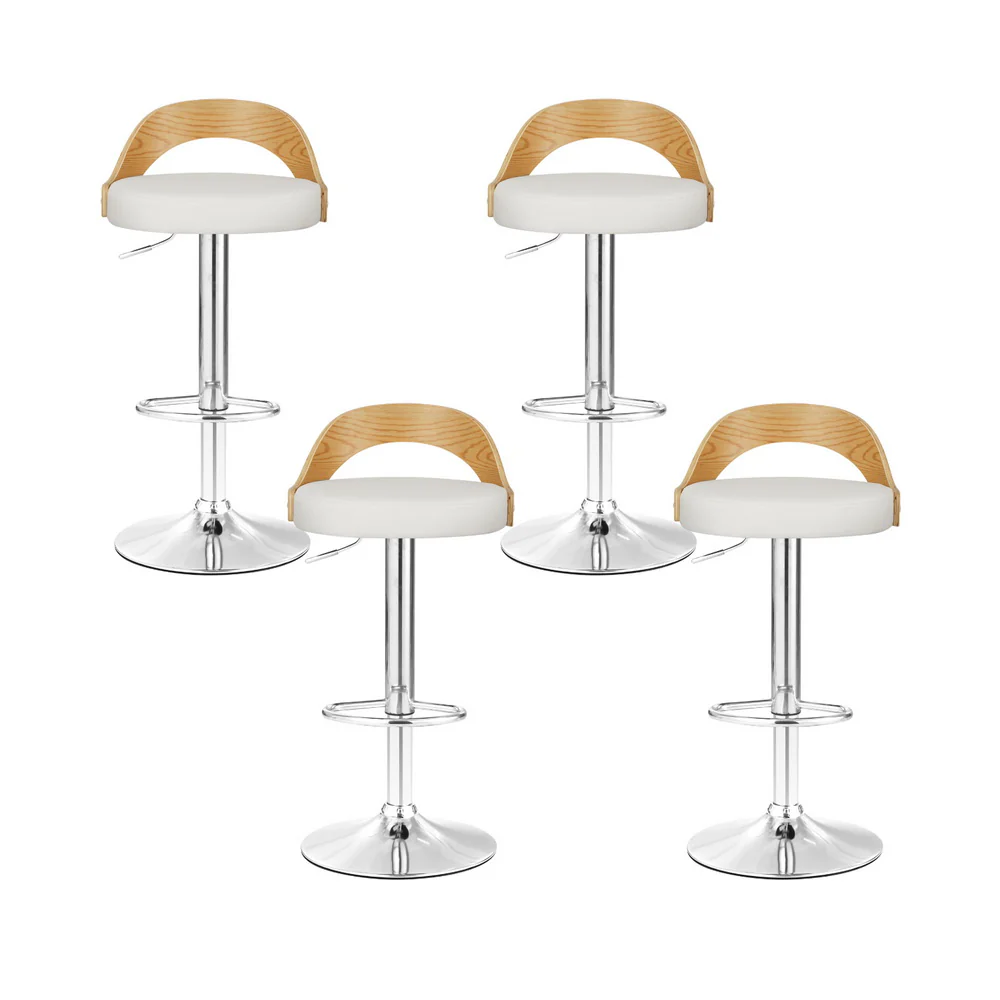 Set of 4 Ellison Gas Lift Bar Stools – White - Image 3
