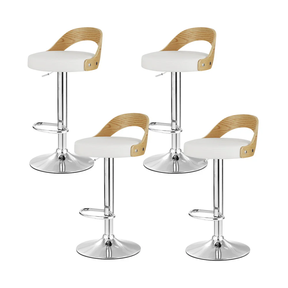 Set of 4 Ellison Gas Lift Bar Stools – White - Image 7