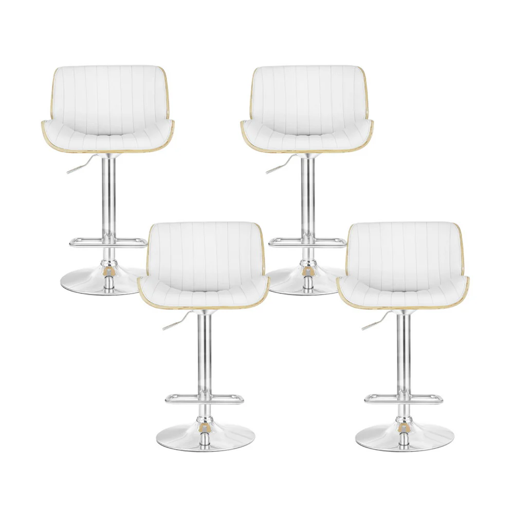 Set of 4 Galina Adjustable Swivel Bar Stools - White - Image 3