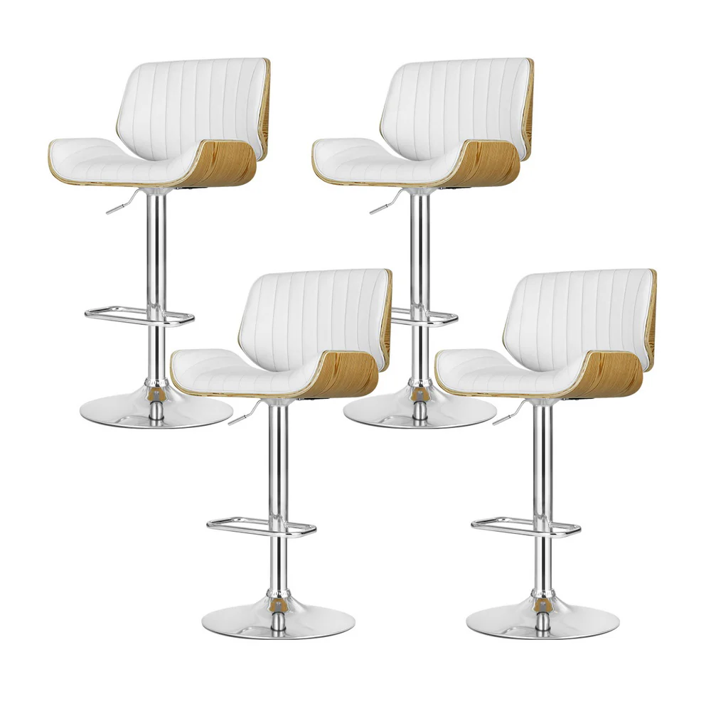 Set of 4 Galina Adjustable Swivel Bar Stools - White - Image 7