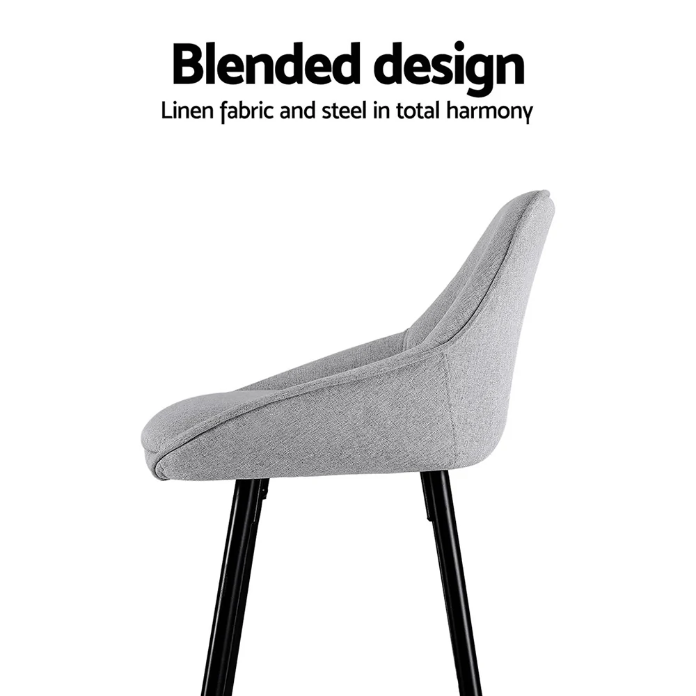 Set of 4 Halston Winged Bar Stools - Grey & Black - Image 6