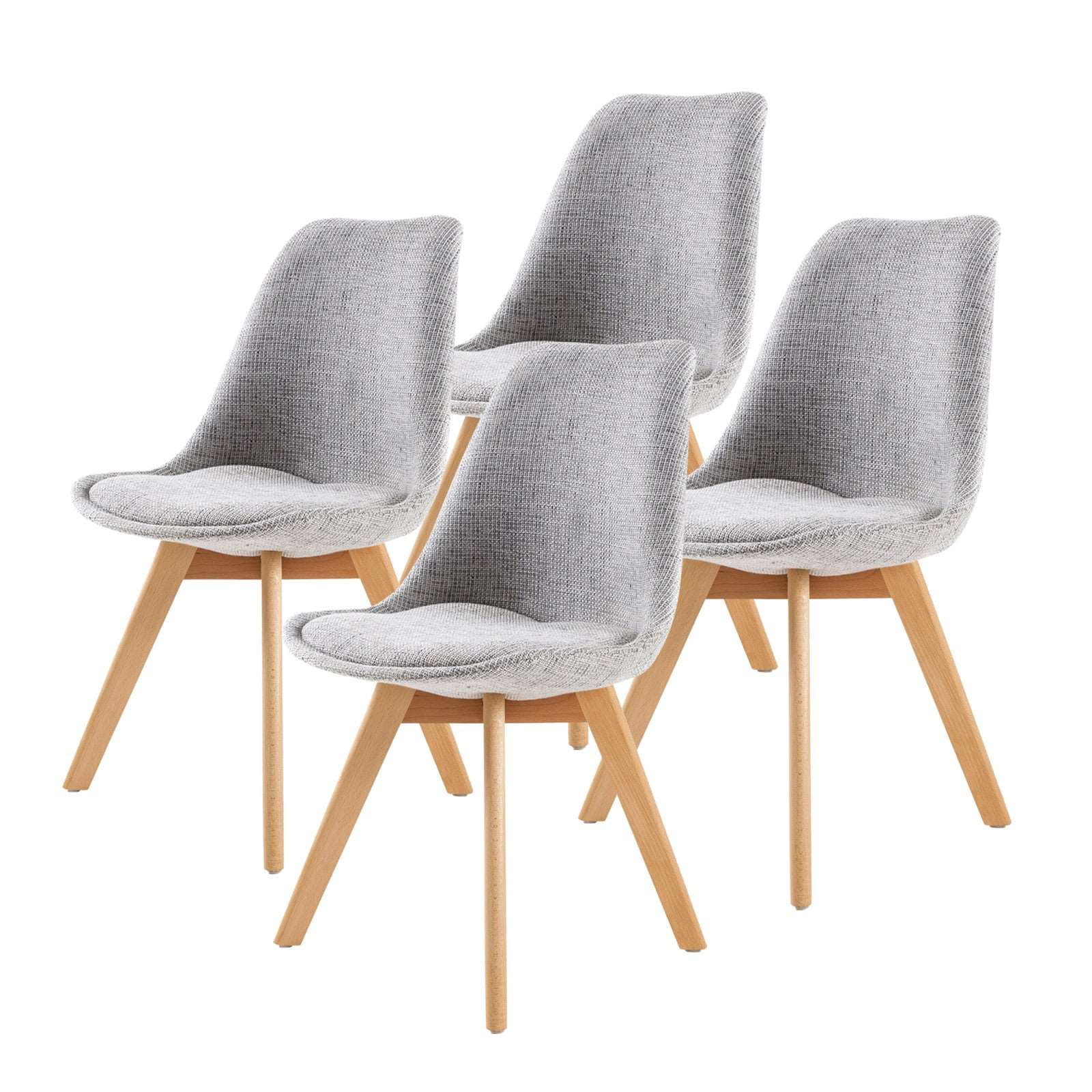 Set of 4 Helena Retro Dining Chairs - Grey