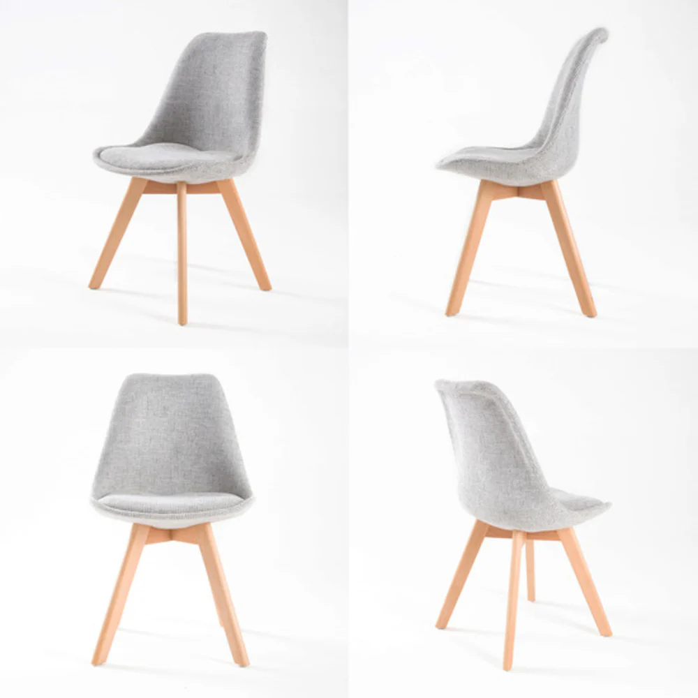 Set of 4 Helena Retro Dining Chairs - Grey - Image 2